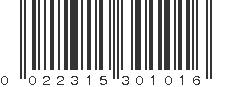 UPC 022315301016