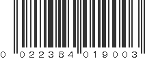 UPC 022384019003