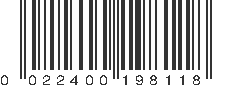 UPC 022400198118