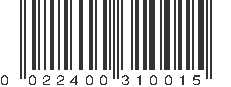 UPC 022400310015