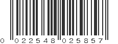 UPC 022548025857