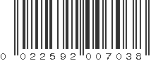 UPC 022592007038