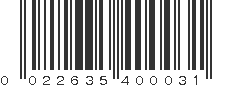 UPC 022635400031