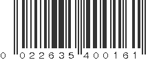 UPC 022635400161