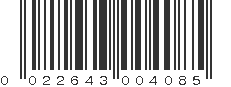 UPC 022643004085