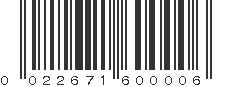 UPC 022671600006