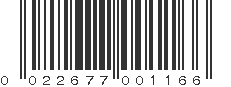 UPC 022677001166