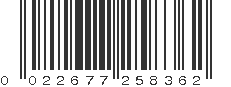UPC 022677258362