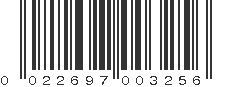 UPC 022697003256