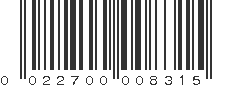 UPC 022700008315