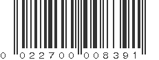 UPC 022700008391