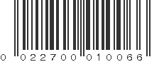 UPC 022700010066