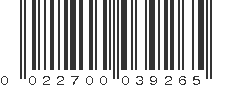 UPC 022700039265