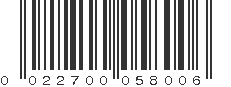 UPC 022700058006