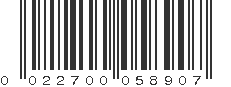 UPC 022700058907