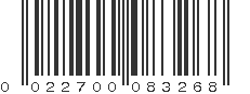 UPC 022700083268