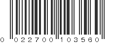 UPC 022700103560