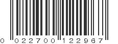 UPC 022700122967