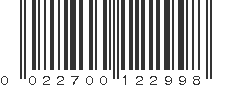 UPC 022700122998