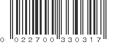 UPC 022700330317