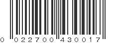 UPC 022700430017