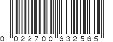 UPC 022700632565