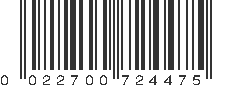 UPC 022700724475