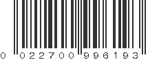 UPC 022700996193