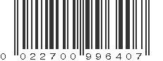 UPC 022700996407