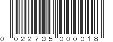 UPC 022735000018