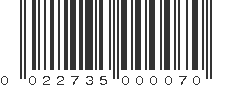 UPC 022735000070