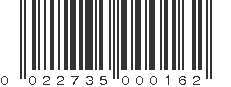 UPC 022735000162