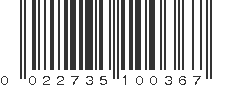 UPC 022735100367