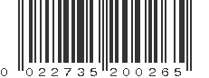 UPC 022735200265