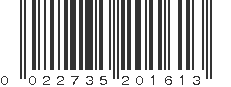 UPC 022735201613