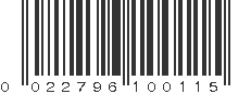 UPC 022796100115