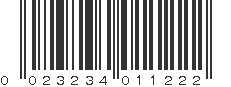 UPC 023234011222