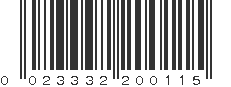 UPC 023332200115