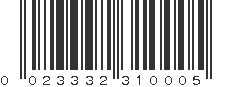 UPC 023332310005