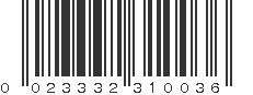 UPC 023332310036