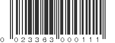 UPC 023363000111