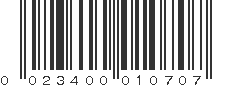 UPC 023400010707