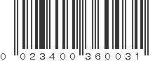 UPC 023400360031