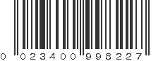 UPC 023400998227