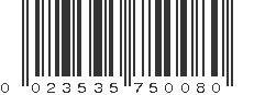 UPC 023535750080