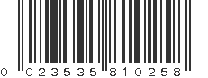 UPC 023535810258