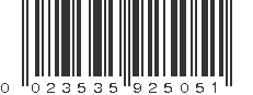 UPC 023535925051