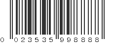 UPC 023535998888