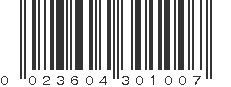 UPC 023604301007