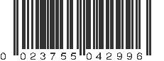 UPC 023755042996